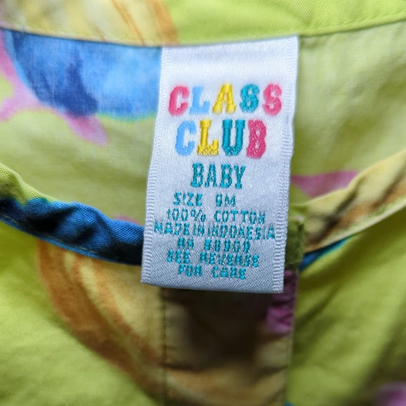 Vintage Class Club Baby Colorful Floral Button-Front Romper Size 9m - Picture 2 of 4